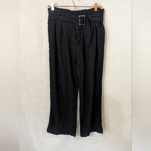 H&m Linen Blend paper bag pants, black, size 8 (I)